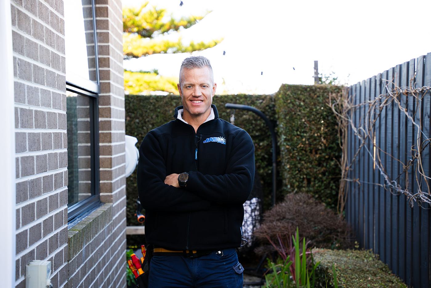 Lance from JAT Electrics smiling on site